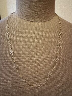 Gorgeous Adel Chefridi Gold Silver Sapphire Openwork Link Necklace